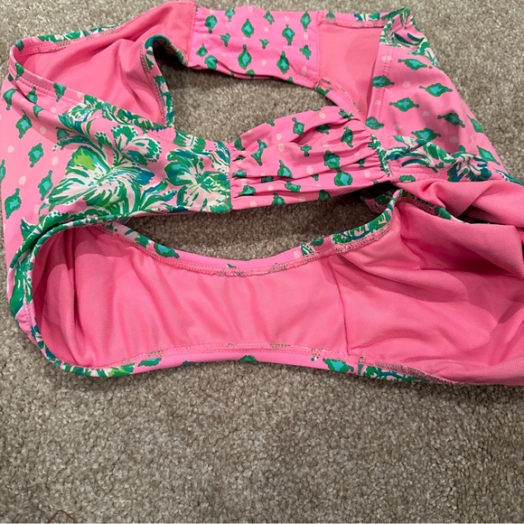 HIGH WAISTED CLANCY BIKINI BOTTOM - PINK SHANDY OH DIAMOND GIRL ENGINEERED - Picture 7 of 8